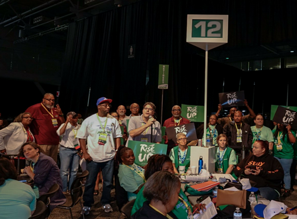 photo of David Fernández-Barrial speaking at the July, 2018 AFSCME Convention